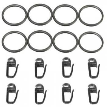 Gardinenring »Power«, Liedeco, Gardinenstangen, (Set, 8-St., mit Faltenlegehaken), für Gardinenstangen Ø 28 mm