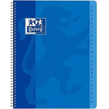 Cuaderno indice alfabetico a5 180h 90g. cuad.5x5 tapa blanda colores surtidos