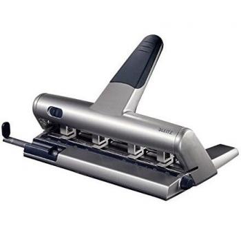 Perforador Leitz Akto 5114, color plateado, 30 hojas