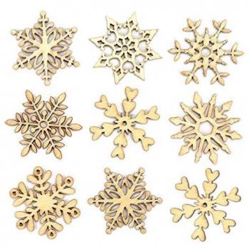 Mini Wooden Snowflake Snowflake Toppers (Pack of 45) Craft Embellishments