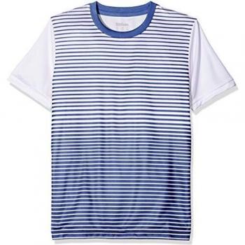 T-shirt de Tennis Enfant Wilson B TEAM STRIPED CREW Manches Courtes Polyester Bleu