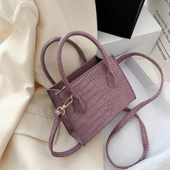 Bolso cuadrado de mujer con estampado de cocodrilo