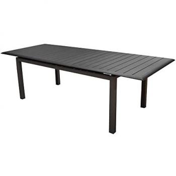 Proloisirs Table de Jardin Louisiane Aluminium Graphite 187/247 cm