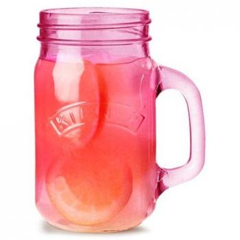 Kilner Pink Handle Jam & Drink Jar, 14 oz