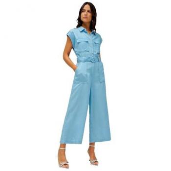 Female Salsa Blue L Denim Flared Leg Jumpsuit