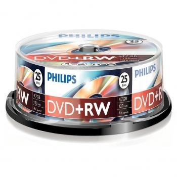 PHILIPS DVD+RW 4,7 Go / 120 min. 4X Pack de 25