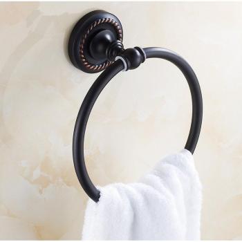 Accesorio de baño para toallas negro antiguo