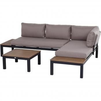 Set Outsunny Lounge 3 pezzi – divano doppio, tavolino