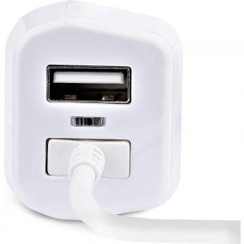 Cargador de Coche con Cable Rizado de 1m