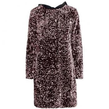 Midikleid Abendkleid BYPAILLET BOW – Rose Perlenmix, Größe L