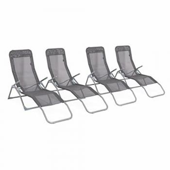 SWEEEK 4-Pack Folding Sun Loungers with Dual Positions