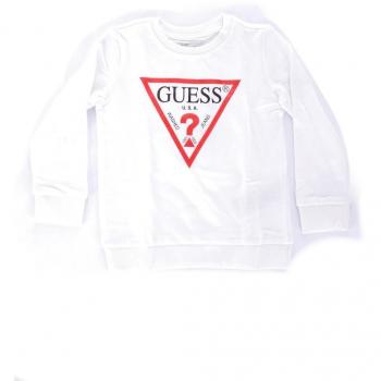 Felpa Bambino GUESS Bianco con Logo Triangolo