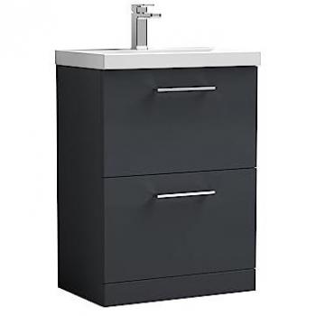 Arno 2 Drawer Vanity Unit in Soft Black