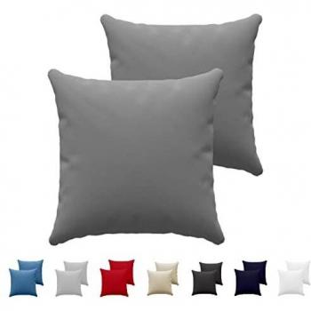 Dreamzie Taie Oreiller 100% Coton Set de 2 60x60 cm Anthracite en Jersey Coton