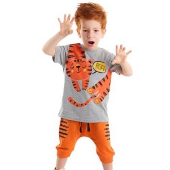 Denokids Sommerset Für Jungen – T-shirt „roar Tiger Orange“ Und Capri-shorts für Herren