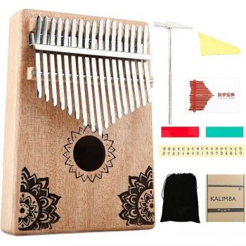 Afrikanische Kalimba mit 17 Tasten, Holz Daumenfinger Klavier