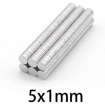 5x1mm N35 Neodymium Disc Magnets