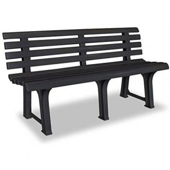 Banc de jardin 145,5 cm Plastique Anthracite