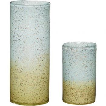Vasi Shimmer in vetro, set di 2, blu/marrone