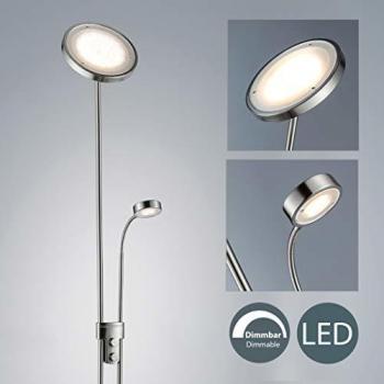 B.K.Licht I Stehlampe Metall-Glas matt nickel