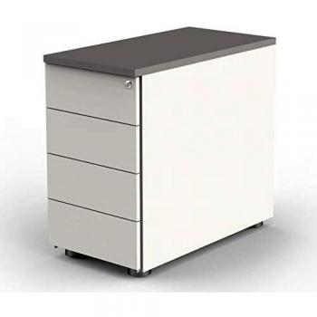 Ufficio Mobile Kerkmann 4 Cassetti in Bianco e Grafite