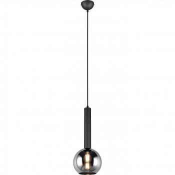 TRIO Leuchten Pendelleuchte Clayton, 1-flammig, elegantes rauchglas, höhenverstellbar bis 150 cm, ohne E27 Leuchtmittel