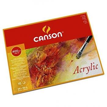 Bloc de Pintura Acrílica Canson, 24x32 cm, 10 Hojas, 400g