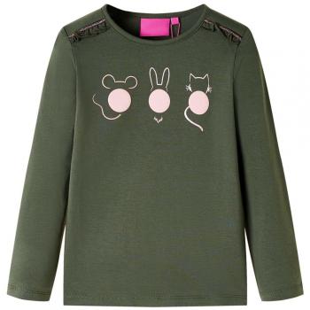 Camisa Kids Manga Comprida Caqui 104 – vidaXL
