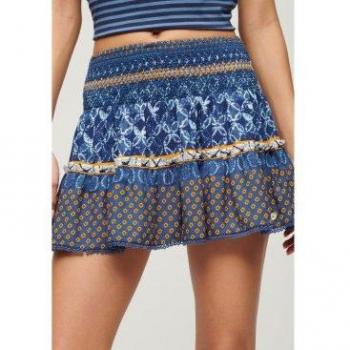 Falda corta fruncida estampada W7210327A Superdry