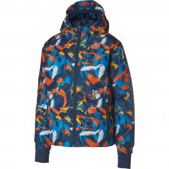 CRIVIT Kinder Skijacke für Jungen (134/140, navy/blau/orange)