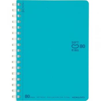 A6 Soft Ring Note by KOKUYO – 80 Sheets, Light Blue, Dotted B‑Ru
