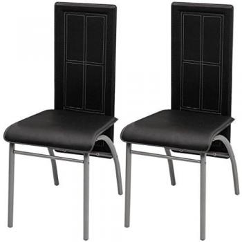 Set de sillas de comedor 2 piezas negro