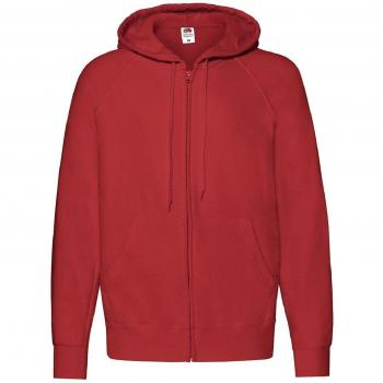 Red Men's Lightweight Zip-Front Hooded Sweatshirt