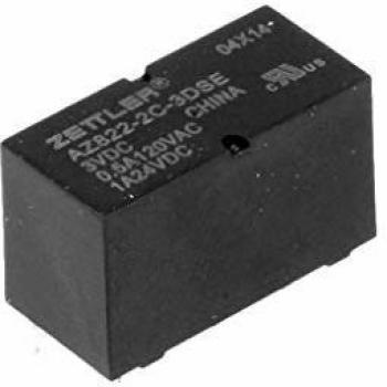 Zettler AZ822-2C-3DSE Relay 3V DC 2A 2 Changeover Contacts