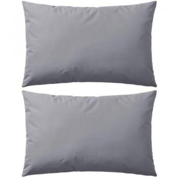 Set Esterno di Cuscini Grigi per Giardino – 60×40 cm, 2 unità