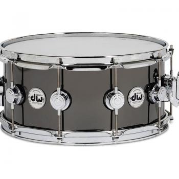 DW 6.5x14 Over Brass Snare Drum with Black Nickel Finish