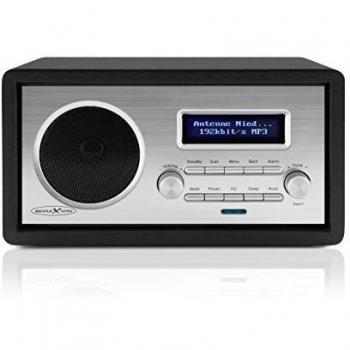 HRA1260i Retro Radio mit WLAN, UKW & Internet – Radiowecker, DLNA, AUX, Kopfhöreranschluss (Schwarz)