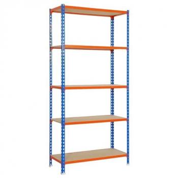 Blue‑Orange Bois Tagère 5N