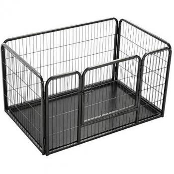 Corral para mascotas de acero 123x77,5x74,5 cm