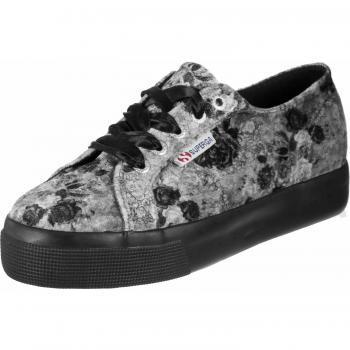 Superga 2730 Velvet Shiny Calzado de Hombre en Gris, Rojo y Negro