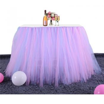 Fluffy Mesh Table Skirt