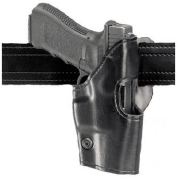 Safarilian Model 295 Right-Handed Holster for Glock 17/19/22/23/31, Mid-Ride Fit, Black with High Gloss, Includes Original Loop for Belt Mounting, Level II Retention