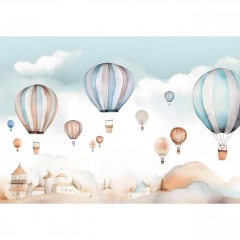 Papier Peint Intissé Enfants et Ballons 254x184 cm