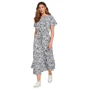 Robe Longue Bleu Foncé avec Cravate Taille 18 Long Tall Sally