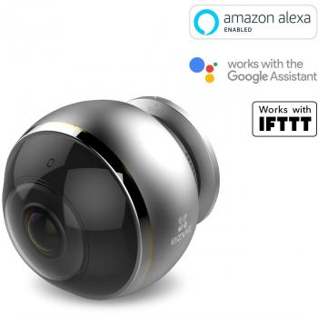 Ezviz ez360 Pano 3 MP Wi-Fi Smart Home Security Camera with Fisheye Lens, Works with Alexa (UK Plug)