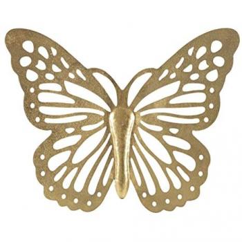Objet décoratif mural papillon en métal doré 43x2x35 cm