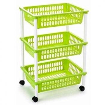 Carro de 3 cestas para hogar Plastic Forte