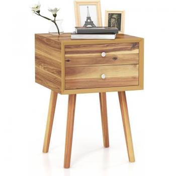 Letto Tavolino Portachiavi 2 Cassetti Legno Naturale 40x40x59,5