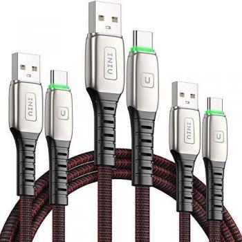 Cavo USB Type-C INIU 0,5+1+2m 3,1A QC3.0 per Samsung S21 S20 S10 Plus