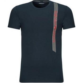 Emporio Armani Underlined Logo Men's T-Shirt in Navy Cotton